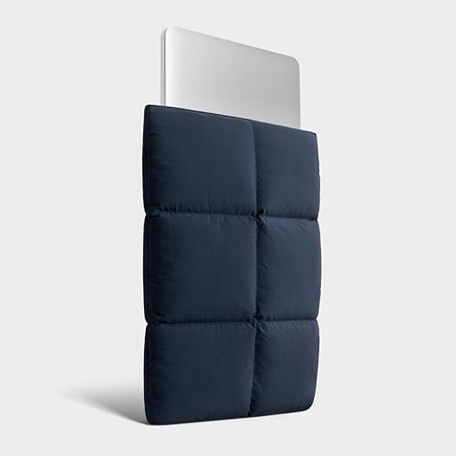 Comfyable Kabarık Dizüstü Bilgisayar Kılıfı 13 inç 14 inç, Kapitone Puffer Taşıma Çantası, MacBook Air M2 M1 ile Uyumlu Yastık Kılıfı, MacBook Pro 13 İnç 14 İnç, Koyu Mavi