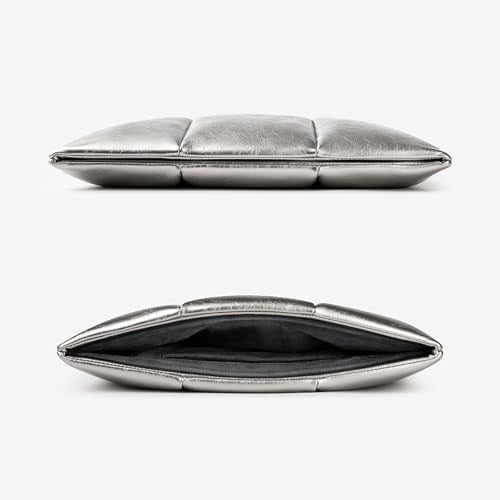 Comfyable Puffy Dizüstü Bilgisayar Kılıfı 15 inç 16 inç, Kadınlar için Puffer Laptop Taşıma Çantası, MacBook Air 15 inç M3 ve MacBook Pro 16 2023 M3 için Uyumlu Yastık Kılıfı, 16 inç PU Deri Kabarık