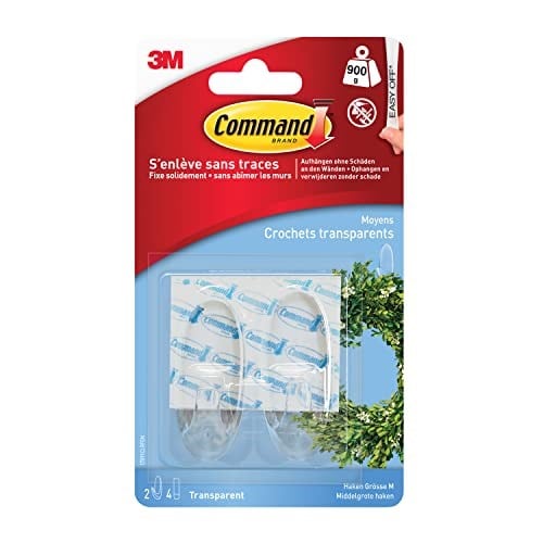 Command 17091CLR kanca M (900g, 2 kanca + 4 şerit M) şeffaf