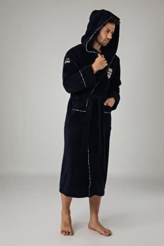 Commander Nakışlı Bambu Cotton Erkek Bornozu LACİVERT L/XL