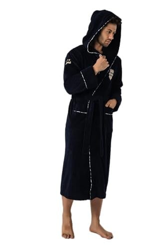 Commander Nakışlı Bambu Cotton Erkek Bornozu LACİVERT L/XL