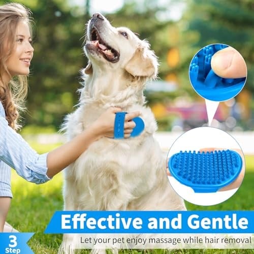 Comotech 3 ADET Köpek Banyo Fırçası | Köpek Şampuanı Fırçası | Banyo için Köpek Yıkayıcı | Evcil Hayvan Köpek Banyo Masaj Fırçası Scrubber | Kısa ve Uzun Saçlı Köpekler/Kediler için Ayarlanabilir
