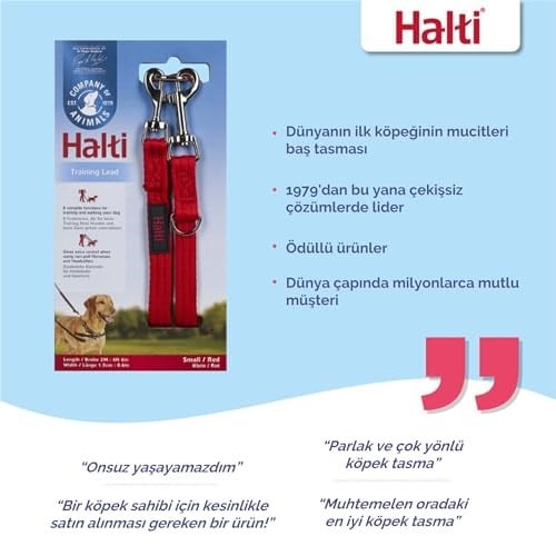 Company of Animals Halti Köpek Eğitim Kayışı, Küçük Boy Kırmızı, 2 m