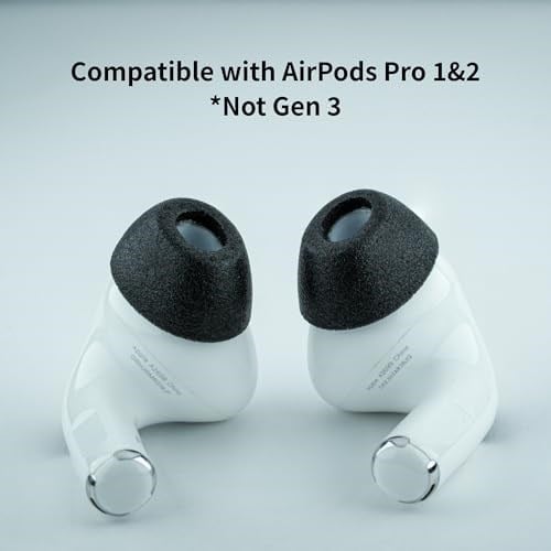 Comply Köpük Kulaklık Uçları, Apple AirPods Pro Generation 1 ve 2 için, Large, Siyah, 3 Çift, Üstün Konfor, Sarsılmaz Uyum, Haf - Seçenekler: Assorted (S/M/L), Small, Medium, Large, Assorted, Büyük...