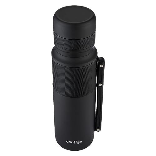 Contigo Thermal Bardaklı Çelik Termos 1.2L Siyah - Seçenekler: 1.2 Liters, 0.7 Liters