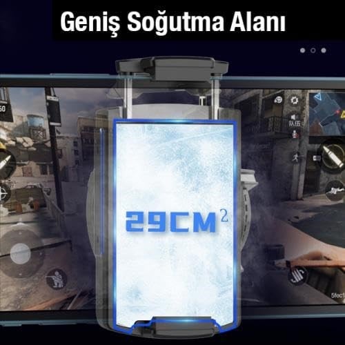 Coofbe RGB Işıklı Super Soğutucu Yarı İletken Telefon Soğutucu Telefon Radyatör Telefon Soğutma Fanı Mavi