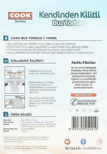 Cook Buz Torbası, Kendinden Kilitli (7 Adet/Kutu içi) 2li paket