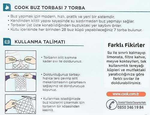 Cook Buz Torbası, Kendinden Kilitli (7 Adet/Kutu içi) 2li paket
