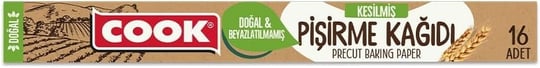 Cook Kesilmiş Doğal Pişirme Kağıdı, 37 x 42 cm, 16 Yaprak - Seçenekler: 36x42 cm, 36x42 cm (2 paketi)