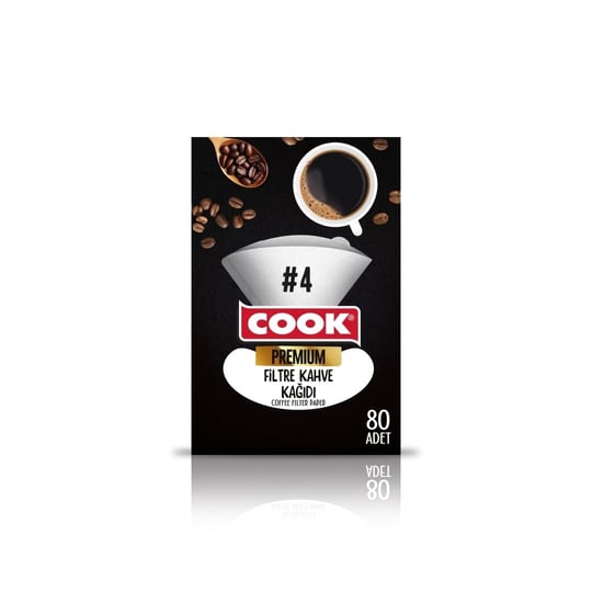 Cook Premium Filtre Kahve Kağıdı, Ebat 4, 80 Adet