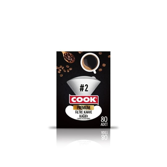 Cook Premium Filtre Kahve Kağıdı, Ebat 2, 80 Adet