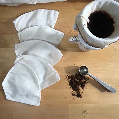 Cool&Shark Kumaş Kahve Filtresi 2 Adet Doğal Ham Bez (V60 uyumlu, Beyaz)