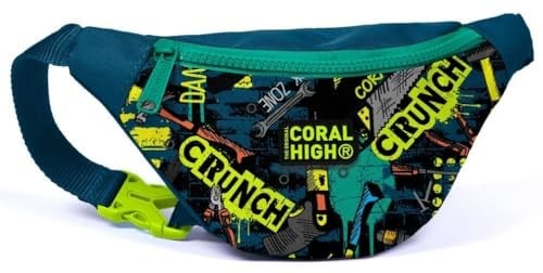 Coral High Erkek Çocuk Günlük Bel Çantası - Petrol Yeşil Yazılar