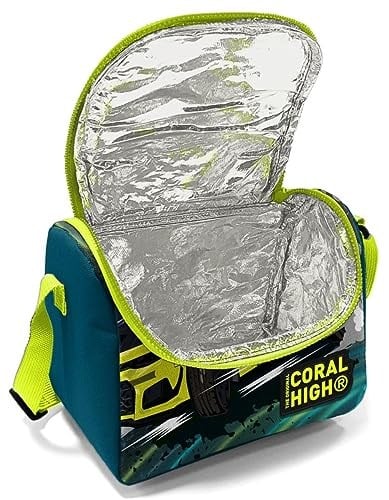 Coral High Erkek Çocuk Okul Beslenme Çantası - Yeşil-Sarı Yarış Arabası