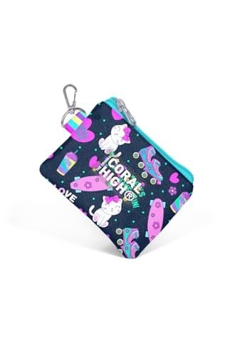 Coral High Kids Lacivert Pembe Kedili Paten Desenli Bozuk Para Çantası 21917