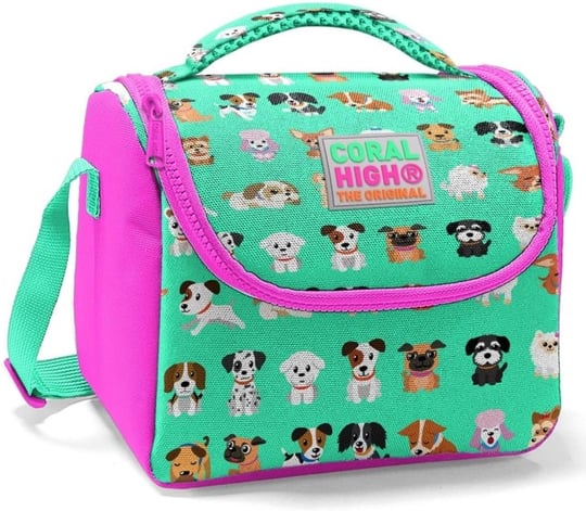 Coral High Kız Çocuk Pembe Yeşil Köpek Okul Beslenme Çantası - Thermo Yalıtımlı