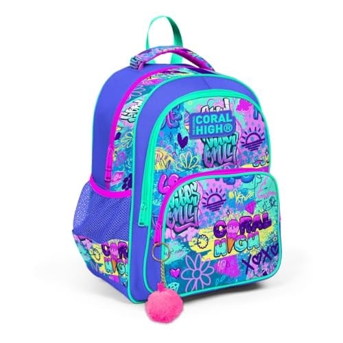 Coral High Lavanta Yeşil Pembe Grafiti İlkokul Okul Sırt Çantası - Kız Çocuk
