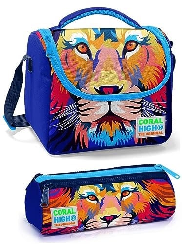 Coral High Mavi Aslan Erkek Çocuk Beslenme Çantası Seti
