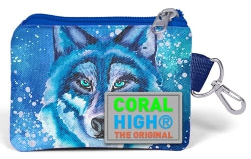 Coral High Mavi Kurt Desenli Bozuk Para Çantası - Erkek Çocuk