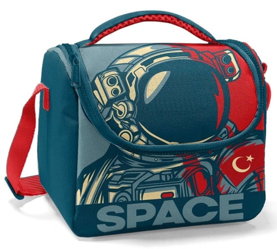 Coral High Yeşil Astronot Baskılı Erkek Çocuk Okul Beslenme ve Piknik Çantası