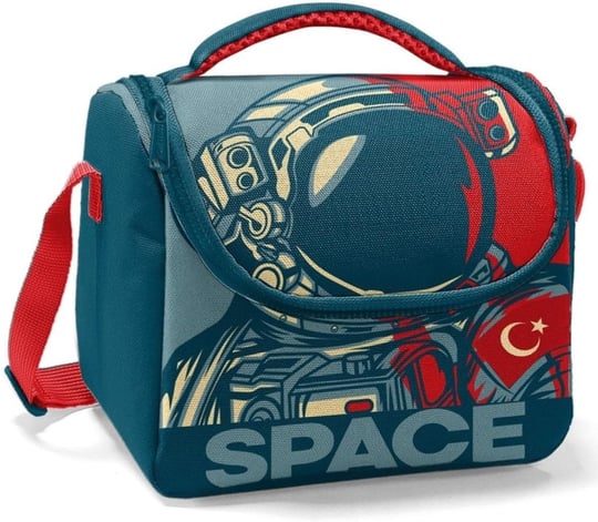 Coral High Yeşil Astronot Baskılı Erkek Çocuk Okul Beslenme ve Piknik Çantası