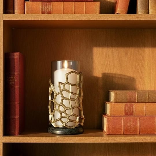 Cornella Pillar Antik Gold Gri Ombreli Cam Mumluk