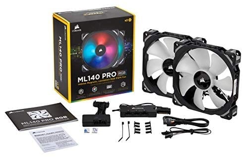 Corsair ML Serisi ML140 PRO RGB, 140mm, PWM, Lighting Node PRO RGB Kontrolcü Dahil, Manyetik Yataklı RGB Fan, 2li Paket (CO-9050078-WW)