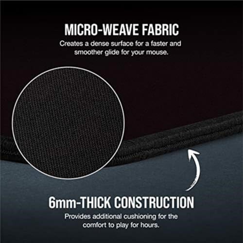 Corsair MM350 PRO Sıçrama geçirmez Premium kumaş oyun mouse pad, Alan 93 × 40 cm, Mikrofiber kumaş, 4mm Güçlü Yumuşak Kauçuk Konstrüksiyon, Kaymaz Kauçuk Taban, siyah, Genişletilmiş XL | 93 cm x 40 cm