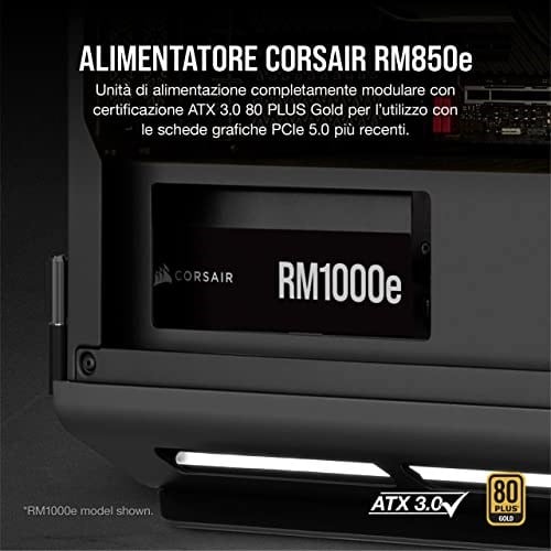 Corsair RM850e (2023) tam modüler, düşük gürültülü ATX güç kaynağı - 3.0 ve PCIe 5.0 uyumlu - 105°C kondansatörler - 80 Plus altın verimliliği - modern bekleme desteği - siyah