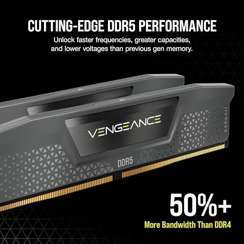CORSAIR Vengeance DDR5 32GB (2 x 16GB) 6000MHz CL38-44-44-96 1.35V Intel XMP 3.0 AMD Expo Bilgisayar Masaüstü Belleği - Gri