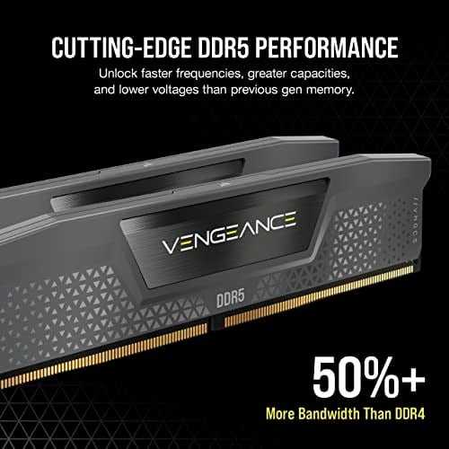 CORSAIR Vengeance DDR5 RAM 32GB (2x16GB) 6000MHz CL36 AMD Expo iCUE Uyumlu Bilgisayar Belleği - Gri (CMK32GX5M2E6000Z36), Gri