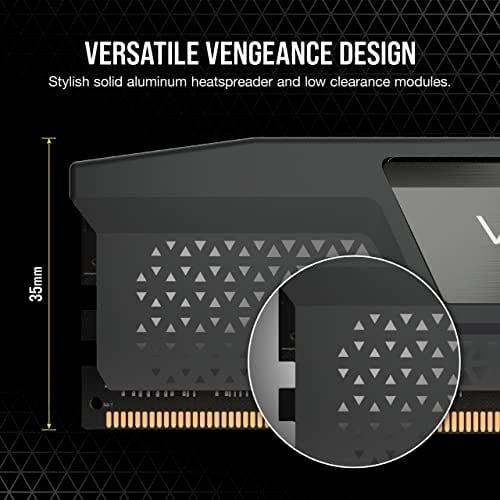 CORSAIR Vengeance DDR5 RAM 32GB (2x16GB) 6000MHz CL36 AMD Expo iCUE Uyumlu Bilgisayar Belleği - Gri (CMK32GX5M2E6000Z36), Gri