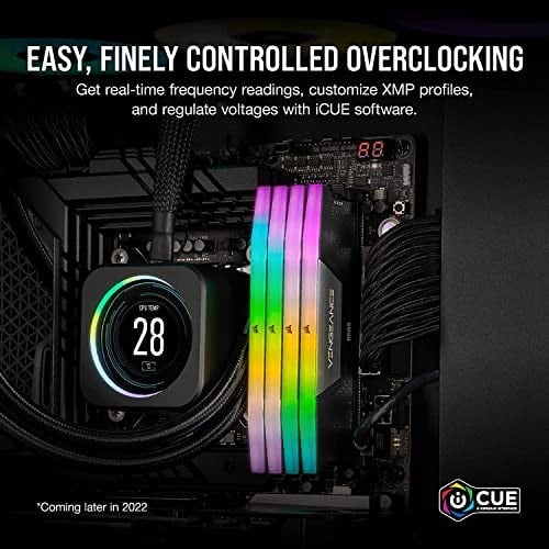 Corsair VENGEANCE RGB DDR5 RAM 32GB (2x16GB) 6400MHz CL36 Intel XMP iCUE Uyumlu Bilgisayar Belleği - Siyah (CMH32GX5M2B6400C36)