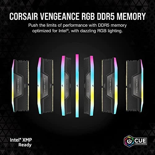 CORSAIR Vengeance RGB DDR5 RAM 48 GB (2 x 24 GB) 6000 MHz CL36 Intel XMP iCUE Uyumlu Bilgisayar Belleği - Siyah (CMH48GX5M2E6000C36)