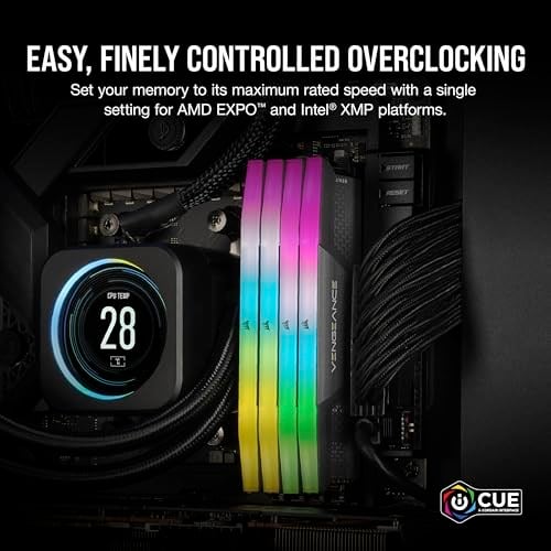 CORSAIR Vengeance RGB Pro SL 32GB (1X32GB) 5600Mhz DDR5 1,25V Ram (CMH32GX5M1B5600Z40) - Seçenekler: 32GB (1 x 32GB), 16GB (1 x 16GB)
