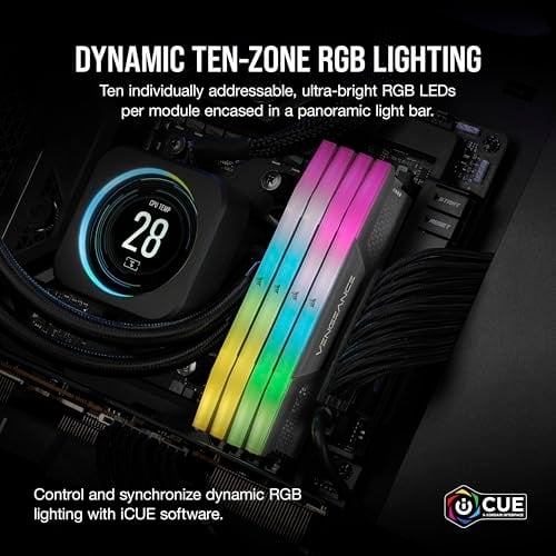 CORSAIR Vengeance RGB Pro SL 32GB (1X32GB) 5600Mhz DDR5 1,25V Ram (CMH32GX5M1B5600Z40) - Seçenekler: 32GB (1 x 32GB), 16GB (1 x 16GB)