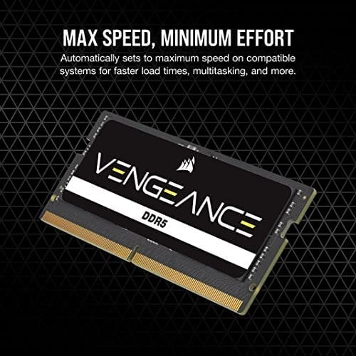 CORSAIR Vengeance SODIMM DDR5 RAM 32GB (1x32GB) 5600MHz CL48-48-48-90 1.10V Intel XMP 3.0 Dizüstü Bilgisayar Belleği - Siyah (CMSX32GX5M1A5600C48)