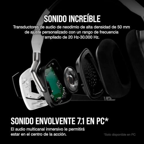 Corsair VOID RGB ELITE Kablosuz Oyun Kulaklığı - 7.1 Surround Ses - Discord Sertifikalı - iCUE Uyumlu - PC, Mac, PS5, PS4 - Beyaz