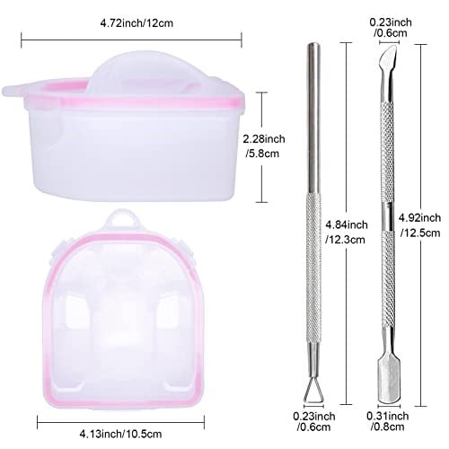 Cosywell Tırnak Soaking Bowl 2 adet Tırnak Çıkarıcı Kase Soak Off Jel Cilası Çıkarıcı Tırnak Sanatı Araçları ile Tırnak Spa Salonu veya Ev Kullanımı için