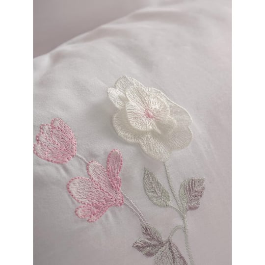 Cotton Box 3d Nakışlı Saten Çift Kişilik Nevresim Takımı Jolie Pembe