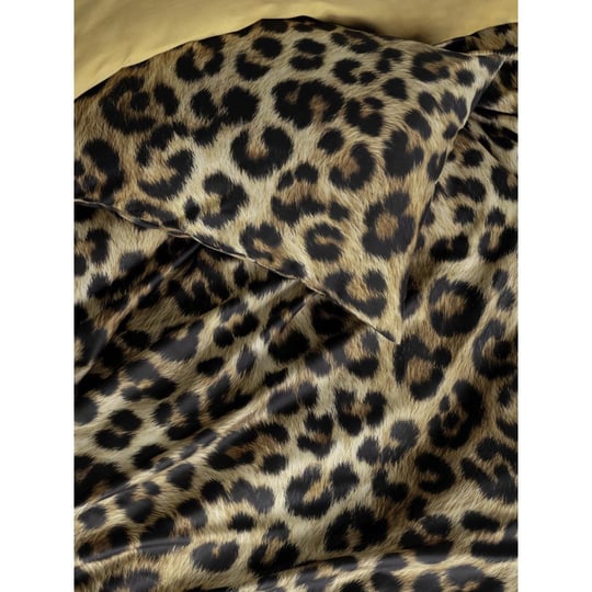 Cotton Box 5d Silky Tensel Saten Çift Kişilik Nevresim Takımı Leopar Gold