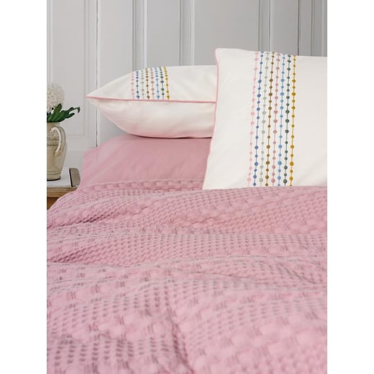 Cotton Box Aura Tek Kişilik Pike Takımı Pebble Pembe