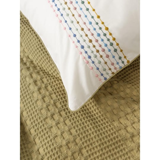 Cotton Box Aura Tek Kişilik Pike Takımı Pebble Hardal