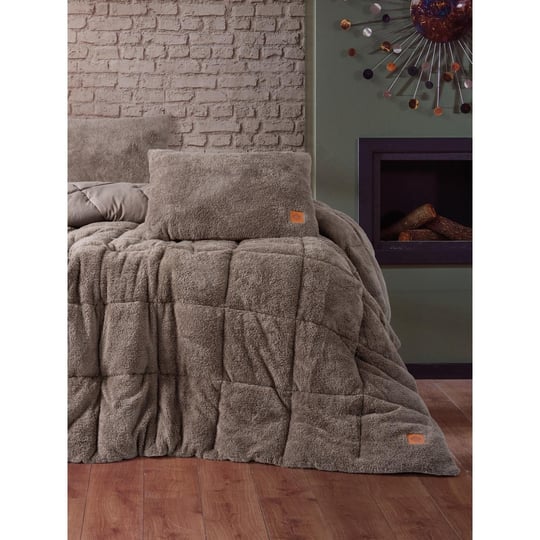 Cotton Box Çift Kişilik Peluş Yorgan Seti Bej 195x215 Cm