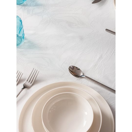Cotton Box Jakarlı Dertsiz Masa Örtüsü Lavinia Beyaz 155x160