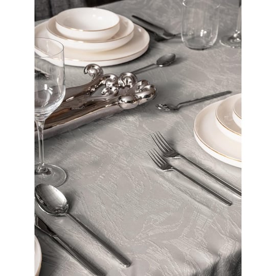 Cotton Box Jakarlı Dertsiz Masa Örtüsü Lavinia Gri 155x160