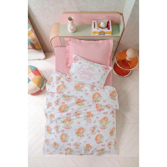 Cotton Box Junior Tek Kişilik Lastikli Çarşaflı Nevresim Takımı Pixie Pudra