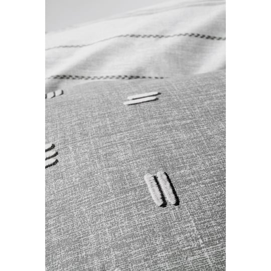Cotton Box Klein Nakışlı Ranforce Çift Kişilik Nevresim Takımı Patara Gri