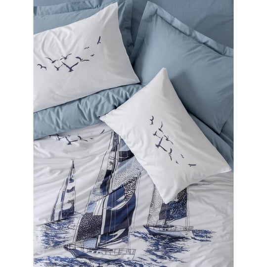 Cotton Box Maritime Tek Kişilik Nevresim Takımı Skipper Indigo