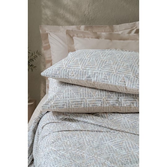 Cotton Box Minimal Çift Kişilik Lastikli Çarşaflı Nevresim Takımı Loom Bej